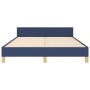 Estructura de cama con cabecero de tela azul 140x190 cm de , Camas y somieres - Ref: Foro24-3125298, Precio: 275,37 €, Descue...