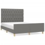 Dark gray fabric bed frame with headboard 140x190 cm by , Beds and slatted bases - Ref: Foro24-3125293, Price: 252,43 €, Disc...