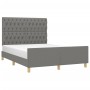 Estructura de cama con cabecero de tela gris oscuro 140x190 cm de , Camas y somieres - Ref: Foro24-3125293, Precio: 234,97 €,...