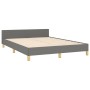 Dark gray fabric bed frame with headboard 140x190 cm by , Beds and slatted bases - Ref: Foro24-3125293, Price: 252,43 €, Disc...