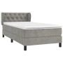 Box spring bed with light gray velvet mattress 80x200 cm by , Beds and slatted bases - Ref: Foro24-3127637, Price: 288,16 €, ...