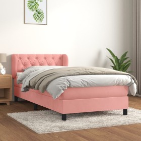 Box spring bed with pink velvet mattress 80x200 cm by , Beds and slatted bases - Ref: Foro24-3127642, Price: 294,99 €, Discou...