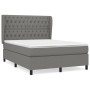 Box spring bed with dark gray fabric mattress 140x190 cm by , Beds and slatted bases - Ref: Foro24-3128198, Price: 583,64 €, ...