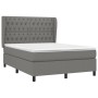 Box spring bed with dark gray fabric mattress 140x190 cm by , Beds and slatted bases - Ref: Foro24-3128198, Price: 583,64 €, ...