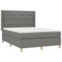 Cama box spring con colchón tela gris oscuro 140x200 cm de , Camas y somieres - Ref: Foro24-3132234, Precio: 538,32 €, Descue...