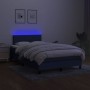 Cama box spring con colchón y LED tela azul 120x200 cm de , Camas y somieres - Ref: Foro24-3132987, Precio: 394,87 €, Descuen...