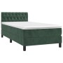 Cama box spring colchón y LED terciopelo verde oscuro 90x200 cm de , Camas y somieres - Ref: Foro24-3134564, Precio: 322,19 €...