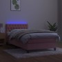 Cama box spring colchón y LED terciopelo rosa 100x200 cm de , Camas y somieres - Ref: Foro24-3134572, Precio: 338,16 €, Descu...