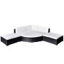 Set muebles de jardín 6 piezas y cojines ratán sintético negro de vidaXL, Conjuntos de jardín - Ref: Foro24-41273, Precio: 45...