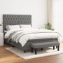 Box spring bed with dark gray fabric mattress 140x190 cm by , Beds and slatted bases - Ref: Foro24-3136830, Price: 588,64 €, ...