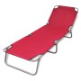 Folding steel sun lounger with red powder coating by vidaXL, Loungers - Ref: Foro24-41479, Price: 58,65 €, Discount: %