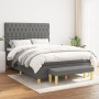 Cama box spring con colchón tela gris oscuro 140x200 cm de , Camas y somieres - Ref: Foro24-3137398, Precio: 562,48 €, Descue...