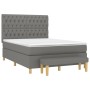 Cama box spring con colchón tela gris oscuro 140x200 cm de , Camas y somieres - Ref: Foro24-3137398, Precio: 562,48 €, Descue...