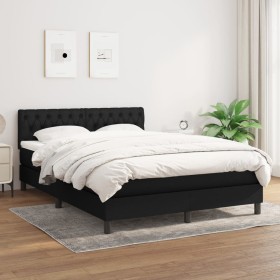 Box spring bed with black fabric mattress 140x200 cm by , Beds and slatted bases - Ref: Foro24-3140299, Price: 461,02 €, Disc...