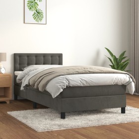 Cama box spring con colchón terciopelo gris oscuro 80x200 cm de , Camas y somieres - Ref: Foro24-3141510, Precio: 267,99 €, D...