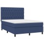 Cama box spring con colchón tela azul 140x200 cm de , Camas y somieres - Ref: Foro24-3142023, Precio: 541,03 €, Descuento: %