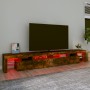 Mueble de TV con luces LED color roble ahumado 260x36,5x40 cm de , Muebles TV - Ref: Foro24-3152823, Precio: 172,79 €, Descue...