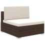 Set muebles de jardín 8 piezas y cojines ratán sintético marrón de vidaXL, Conjuntos de jardín - Ref: Foro24-41258, Precio: 4...