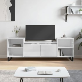 Glossy white plywood TV cabinet 160x35x55 cm by , TV Furniture - Ref: Foro24-831350, Price: 76,99 €, Discount: %