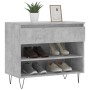 Mueble zapatero madera contrachapada gris hormigón 70x36x60 cm de , Zapateros y organizadores de calzado - Ref: Foro24-831440...