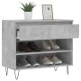 Mueble zapatero madera contrachapada gris hormigón 70x36x60 cm de , Zapateros y organizadores de calzado - Ref: Foro24-831440...