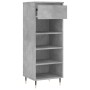 Mueble zapatero madera contrachapada gris hormigón 40x36x105 cm de , Zapateros y organizadores de calzado - Ref: Foro24-83145...