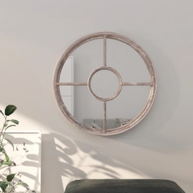 Sand-colored round iron mirror for indoor use 60x4 cm by , Mirrors - Ref: Foro24-3093529, Price: 100,99 €, Discount: %