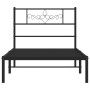 Estructura de cama con cabecero metal negro 90x200 cm de , Camas y somieres - Ref: Foro24-355260, Precio: 66,66 €, Descuento: %