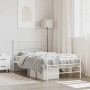 Metal bed frame with headboard and footboard white 80x200 cm by , Beds and slatted bases - Ref: Foro24-355325, Price: 68,06 €...