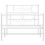 Metal bed frame with headboard and footboard white 80x200 cm by , Beds and slatted bases - Ref: Foro24-355325, Price: 68,06 €...