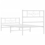 Metal bed frame with headboard and footboard white 80x200 cm by , Beds and slatted bases - Ref: Foro24-355325, Price: 68,06 €...