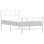 Estructura cama metal con cabecero y pie cama blanca 90x200 cm de , Camas y somieres - Ref: Foro24-355327, Precio: 84,42 €, D...