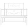 Estructura cama metal con cabecero y pie cama blanca 90x200 cm de , Camas y somieres - Ref: Foro24-355327, Precio: 84,42 €, D...