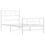 Estructura cama metal con cabecero y pie cama blanca 90x200 cm de , Camas y somieres - Ref: Foro24-355327, Precio: 84,42 €, D...