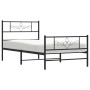 Bed frame with headboard and black metal footboard 80x200 cm by , Beds and slatted bases - Ref: Foro24-355276, Price: 72,99 €...