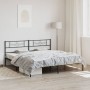 Bed frame with black metal headboard 200x200 cm by , Beds and slatted bases - Ref: Foro24-355274, Price: 108,89 €, Discount: %