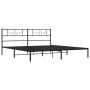 Estructura de cama con cabecero metal negro 200x200 cm de , Camas y somieres - Ref: Foro24-355274, Precio: 108,89 €, Descuent...