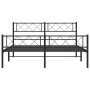 Black metal headboard and footboard bed frame 160x200 cm by , Beds and slatted bases - Ref: Foro24-372298, Price: 104,16 €, D...