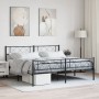 Black metal headboard and footboard bed frame 200x200 cm by , Beds and slatted bases - Ref: Foro24-372302, Price: 120,94 €, D...