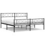 Black metal headboard and footboard bed frame 200x200 cm by , Beds and slatted bases - Ref: Foro24-372302, Price: 120,94 €, D...