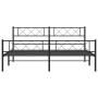 Black metal headboard and footboard bed frame 200x200 cm by , Beds and slatted bases - Ref: Foro24-372302, Price: 120,94 €, D...