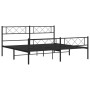 Black metal headboard and footboard bed frame 200x200 cm by , Beds and slatted bases - Ref: Foro24-372302, Price: 120,94 €, D...