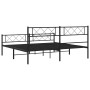 Black metal headboard and footboard bed frame 200x200 cm by , Beds and slatted bases - Ref: Foro24-372302, Price: 120,94 €, D...