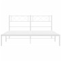 Estructura de cama de metal con cabecero blanca 120x190 cm de , Camas y somieres - Ref: Foro24-372323, Precio: 85,01 €, Descu...