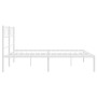 Estructura de cama de metal con cabecero blanca 120x190 cm de , Camas y somieres - Ref: Foro24-372323, Precio: 85,01 €, Descu...