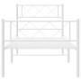 Metal bed frame with headboard and footboard white 80x200 cm by , Beds and slatted bases - Ref: Foro24-372335, Price: 65,52 €...