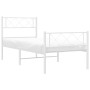 Estructura cama metal con cabecero y pie cama blanca 90x200 cm de , Camas y somieres - Ref: Foro24-372337, Precio: 69,28 €, D...