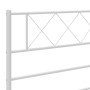 Metal bed frame with headboard and footboard white 90x200 cm by , Beds and slatted bases - Ref: Foro24-372337, Price: 69,28 €...