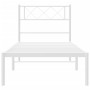 Metal bed frame with white headboard 75x190 cm by , Beds and slatted bases - Ref: Foro24-372316, Price: 64,59 €, Discount: %