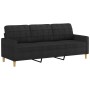 Sofa set with cushions 3 pieces black fabric by , Sofas - Ref: Foro24-3201262, Price: 725,31 €, Discount: %